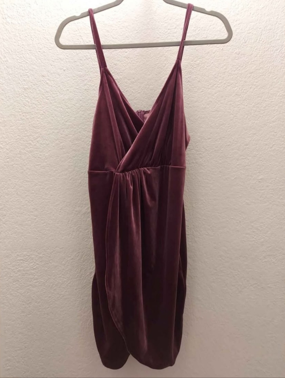 SHEIN Velvet Spaghetti-Strap Mini Dress in Mauve